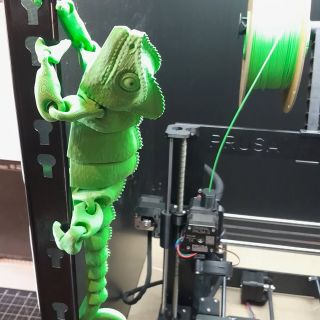 Co mi to vylezlo z tiskárny ⁉️ 🦎 Flexi Chameleon 💚 Můj oblíbený leze úplně po všem 🧗 #chameleon #flexible #3dtisk...